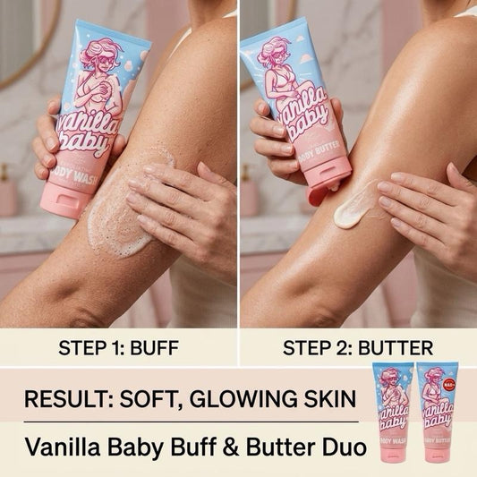 Vanilla Baby buff and body set