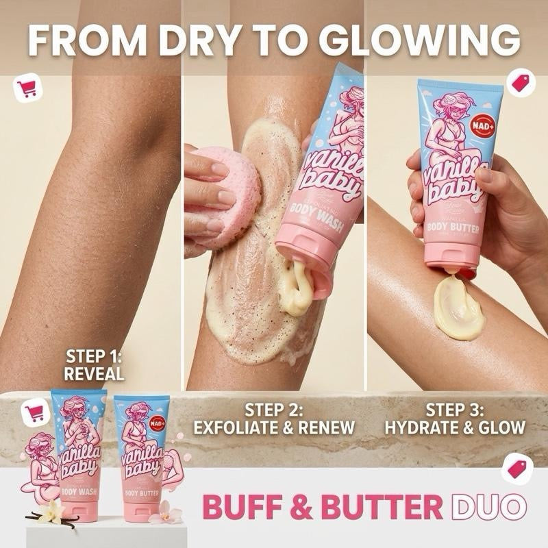 Vanilla Baby buff and body set