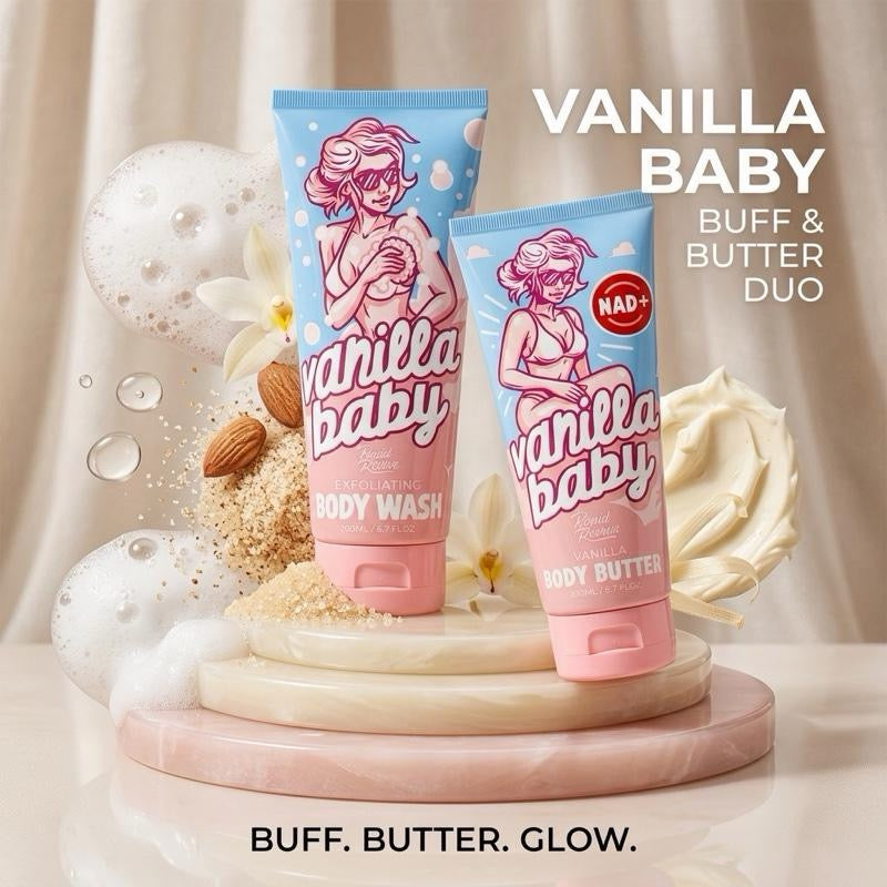 Vanilla Baby buff and body set
