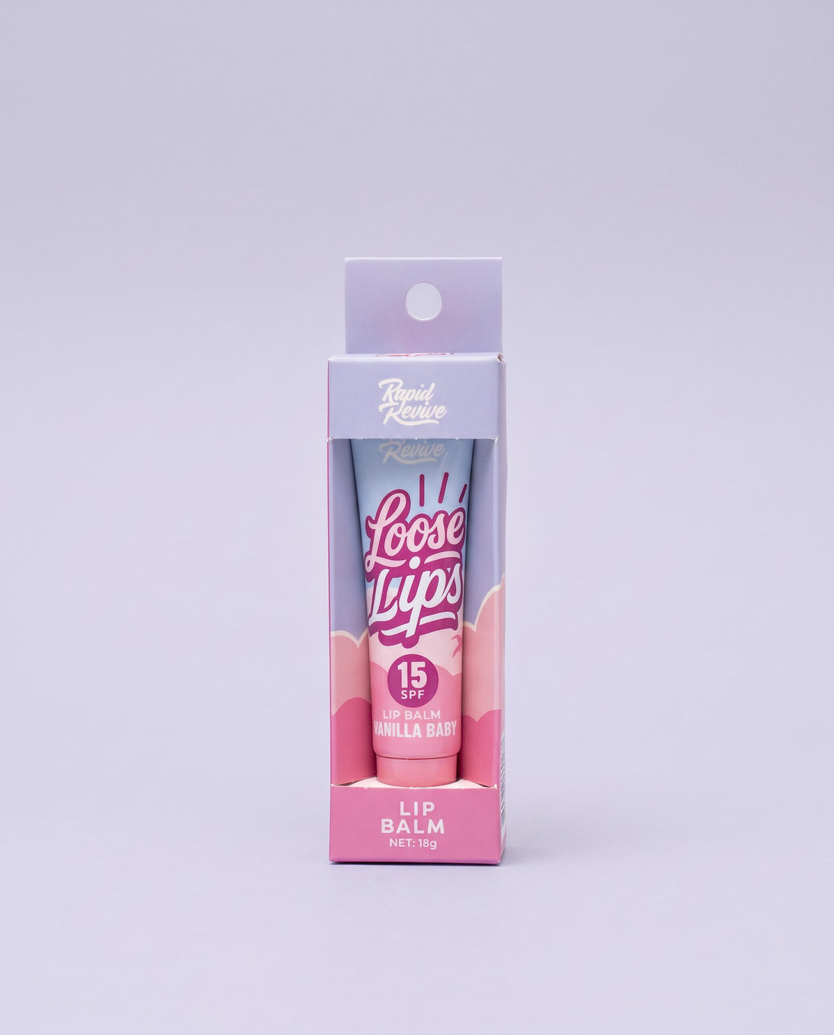 Loose Lips SPF15 Lip Balm Vanilla Baby, new packaging (box)