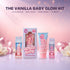 Vanilla Baby Glow Kit: 200ml accelerator, body wash, hand cream, lip balm